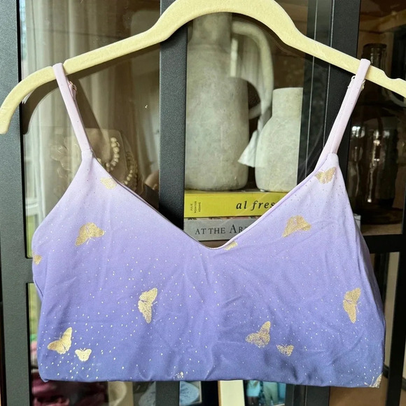 BEACH RIOT tank top bikini sports bra gold butterflies speak now taylor swift - Picture 1 of 5